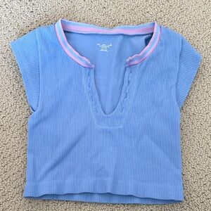 Urban Outfitters Blue Tee with Pink Trim